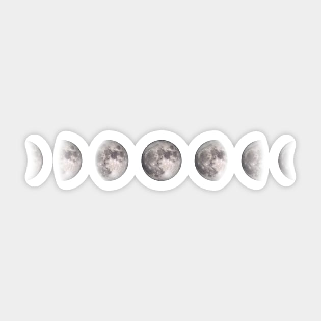 Moon Phases Horizontal Lunar Phases Celestial Design Sticker by tortagialla